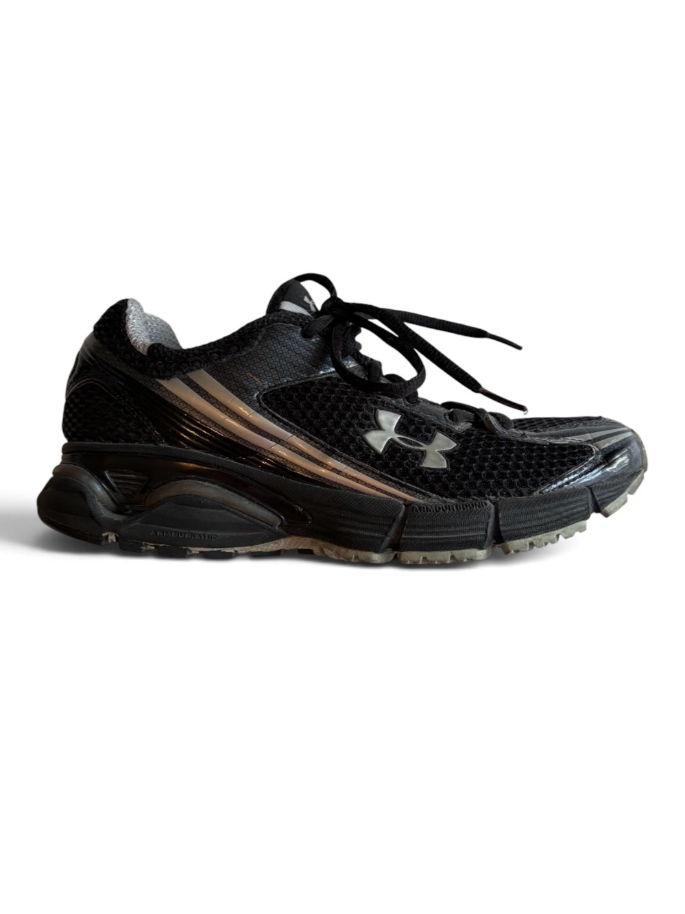 UNDER ARMOUR CARTILAGE RUNNING SHOES WOMENS SIZE 6.5 FOOT SLEEVEBLACK SNEAKERS
